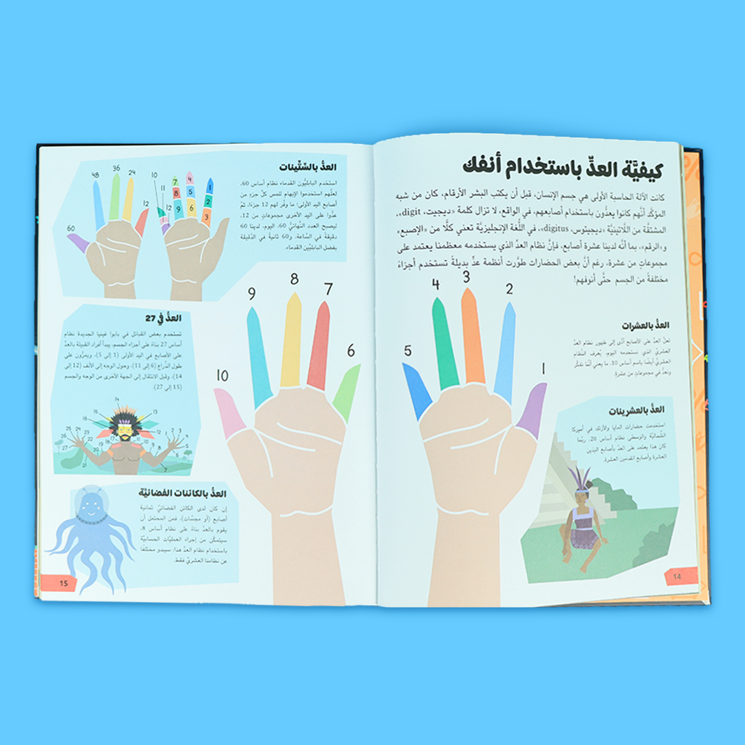 غلاف كتاب "ما فائدة الرياضيات" بتصميم ملون يبرز أهمية الرياضيات في حياتنا اليومية